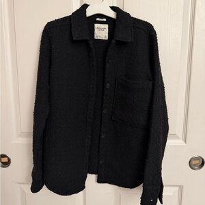 Abercrombie & Fitch Black Textured Shirt Jacket